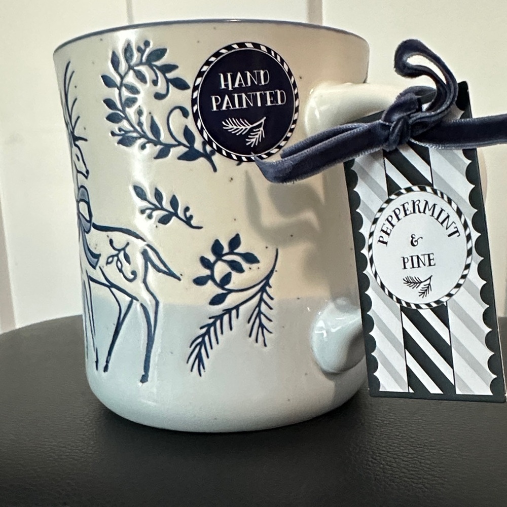 Peppermint & Pine Blue and White Reindeer Mug - Picture 4 of 7